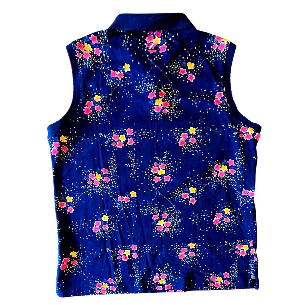 Cutter & Buck Golf Polo, Floral, 100% Cotton, Sleeveless Athleisure Womens Sz M - Picture 2 of 7